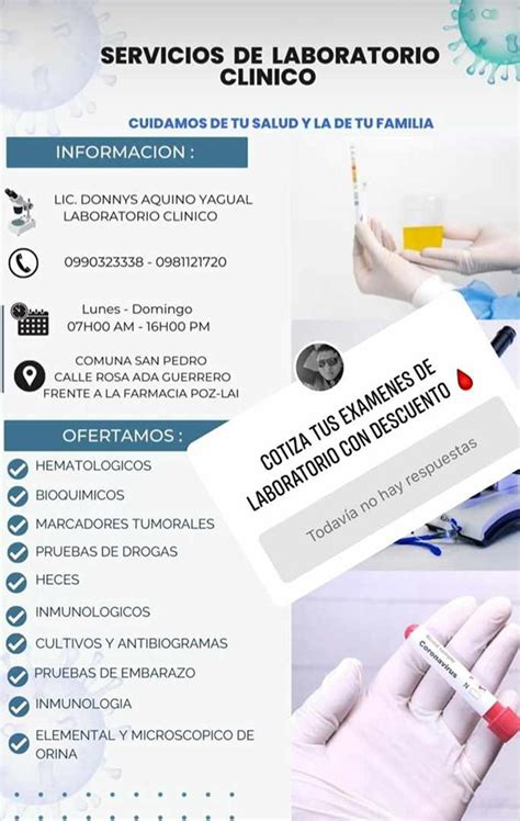 Paga y agenda tu servicio de Laboratorio Clínico a través del。